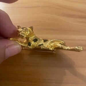Gold and Black Jaguar Panther Figurine